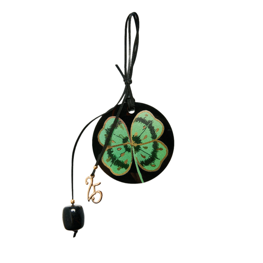 The Everlucky Green Clover Black Disk Lucky Charm