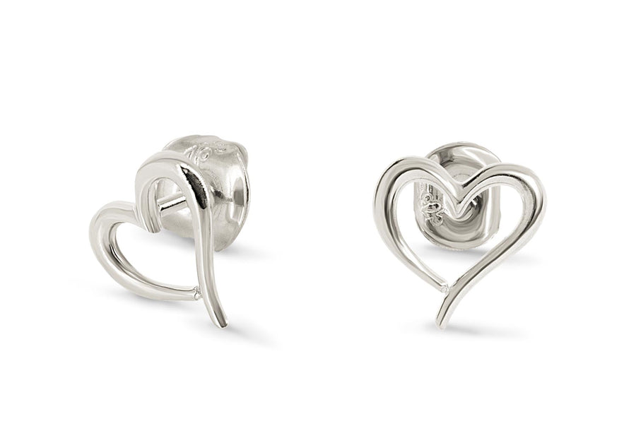 The Essential Love's A-Round Heart Studs Silver 925° Earrings